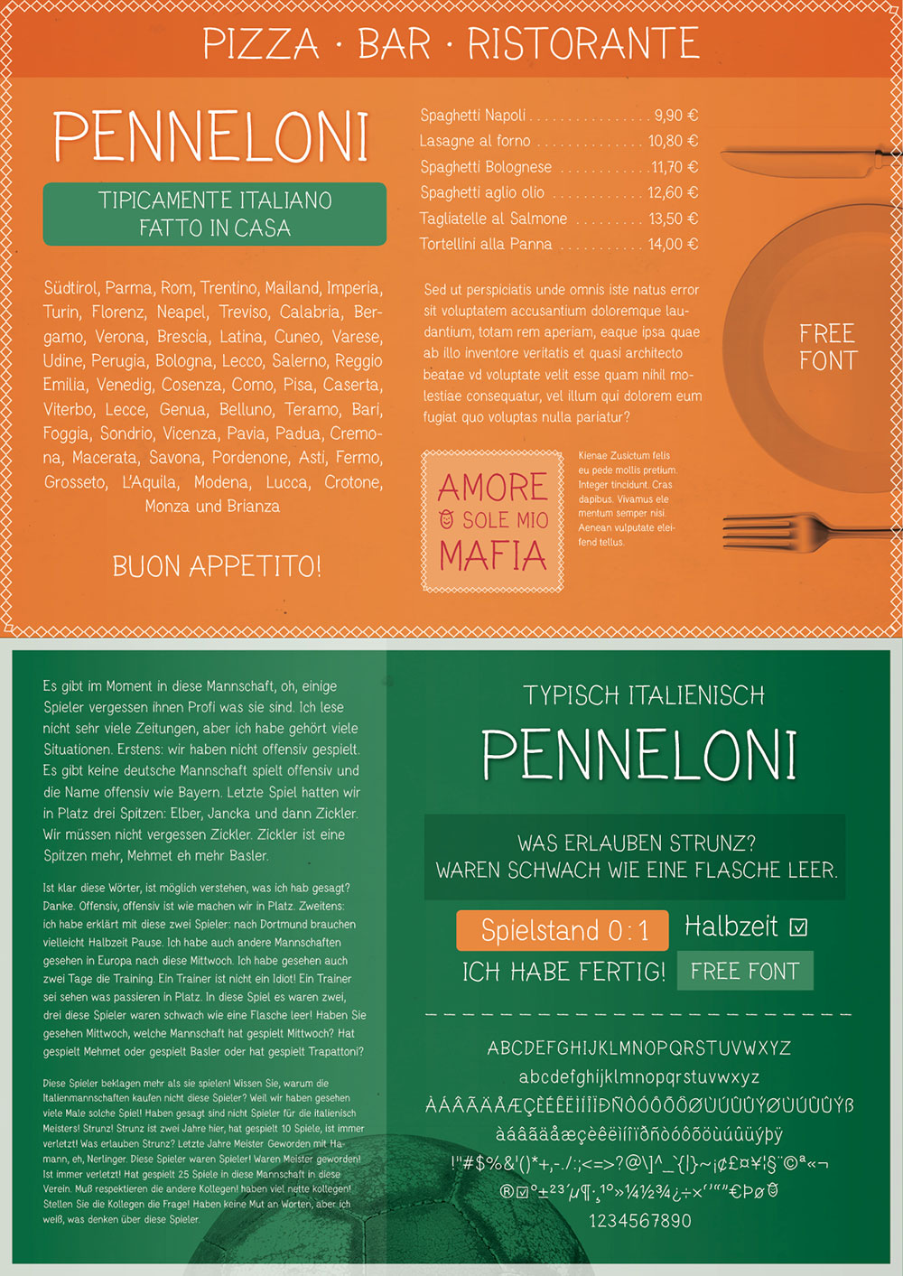 Penneloni - Free Font - Fontsheet