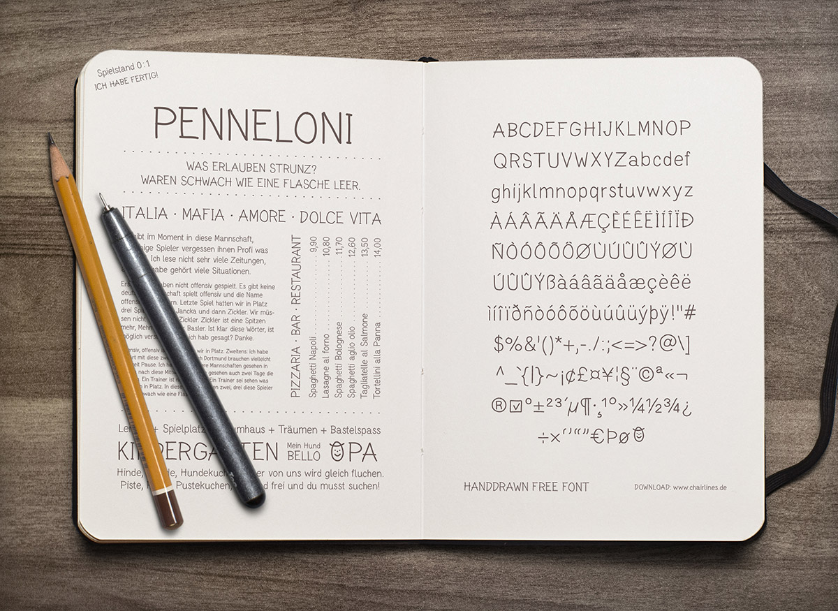 Penneloni - Free Font - Sketchbook